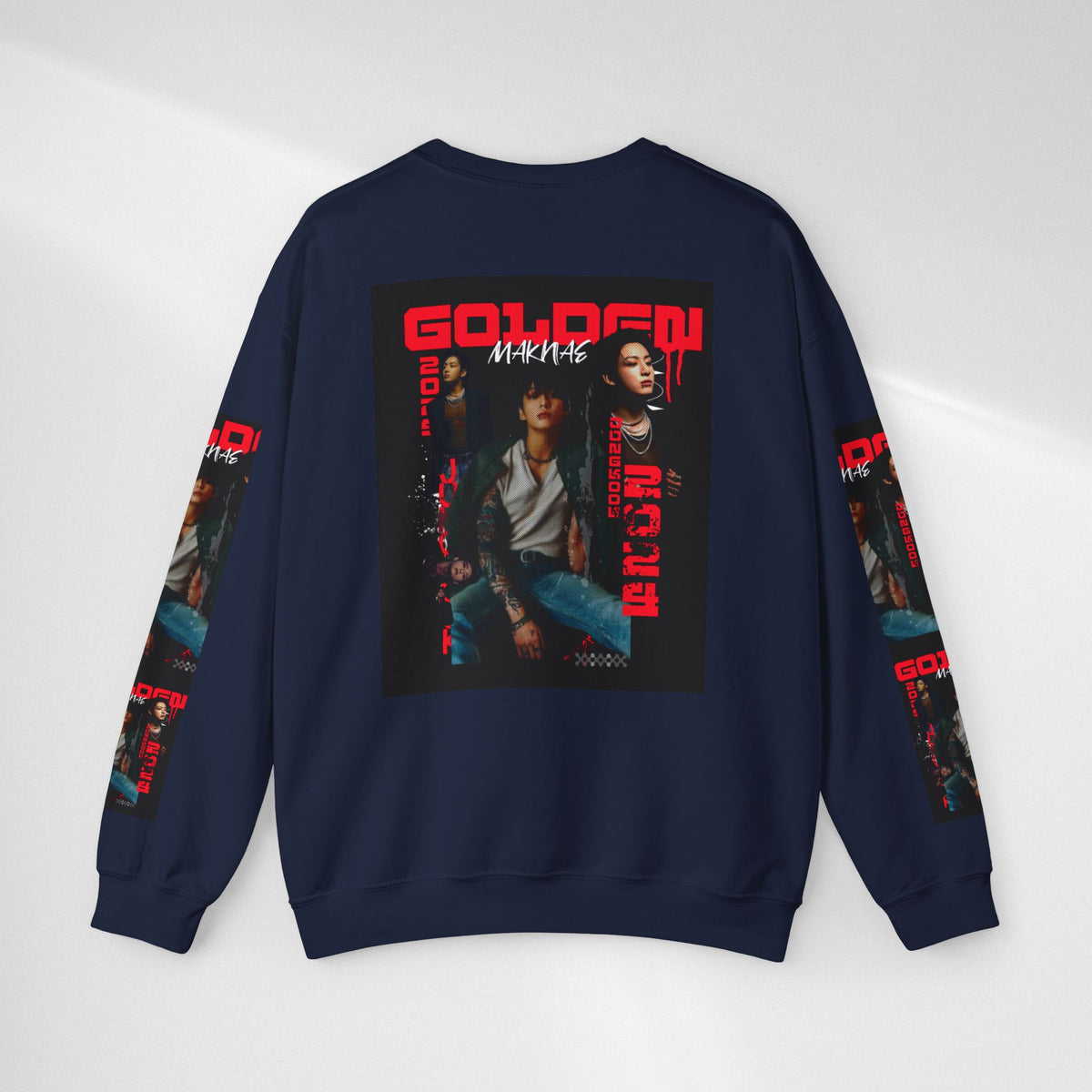 Jungkook Graphic Crewneck Sweatshirt — "GOLDEN"  Inspired Photo Print