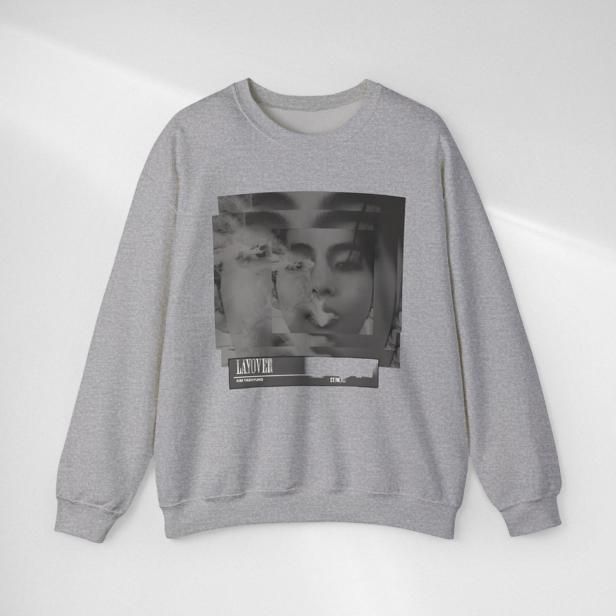 Graphic Crewneck Sweatshirt – Moody Collage Face Design