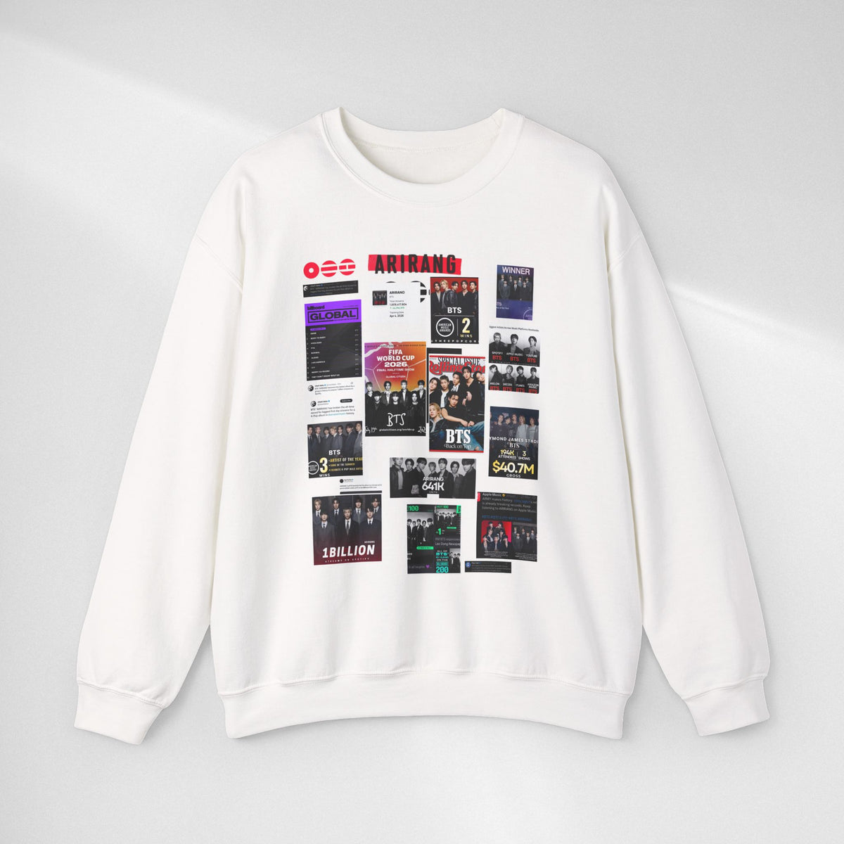 BTS Collage Graphic Crewneck Sweatshirt — Music Poster Design