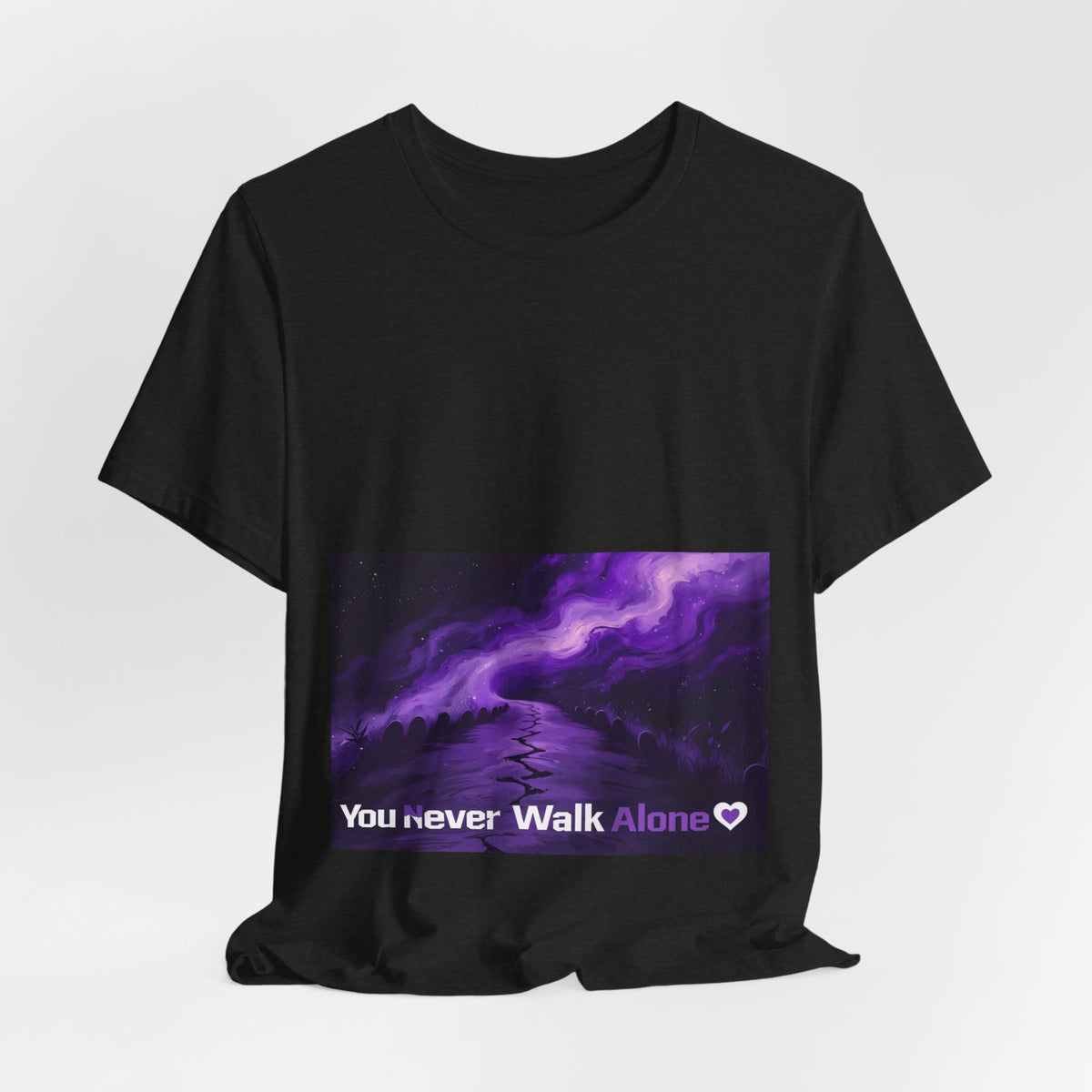 You Never Walk Alone Tee — Purple Nebula Graphic T-Shirt