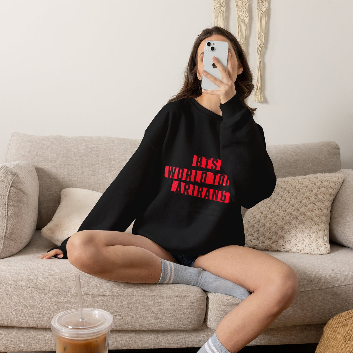 BTS ARMY Crewneck Sweatshirt — “BTS World Tour Arirang” Front & “Army Forever Bangtan Forever” Back