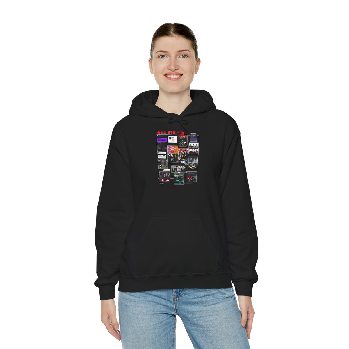 BTS Collage Hoodie — Retro Music Posters Graphic Sweatshirt