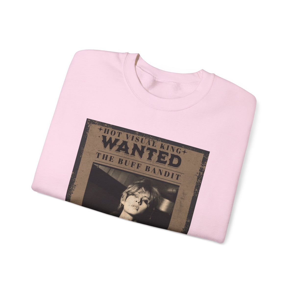 Wanted Poster Crewneck Sweatshirt — Vintage 'Buff Bandit' Graphic