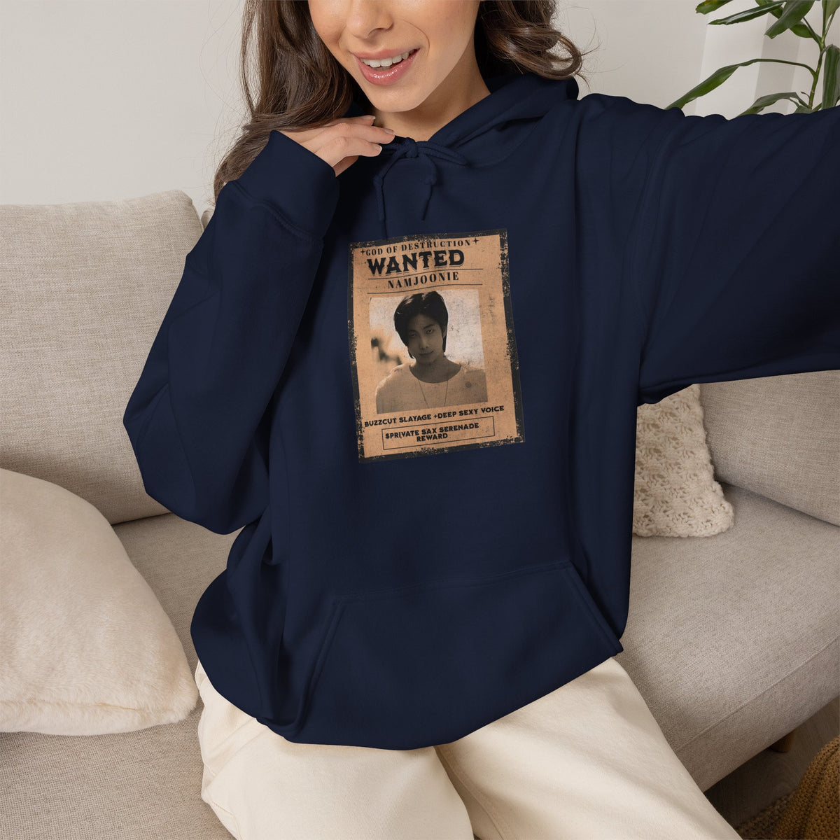 Wanted Namjoon Poster Hoodie — Vintage Photograph Graphic Sweatshirt