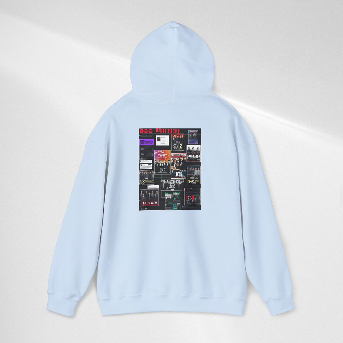 BTS Collage Hoodie — Retro Music Posters Graphic Sweatshirt