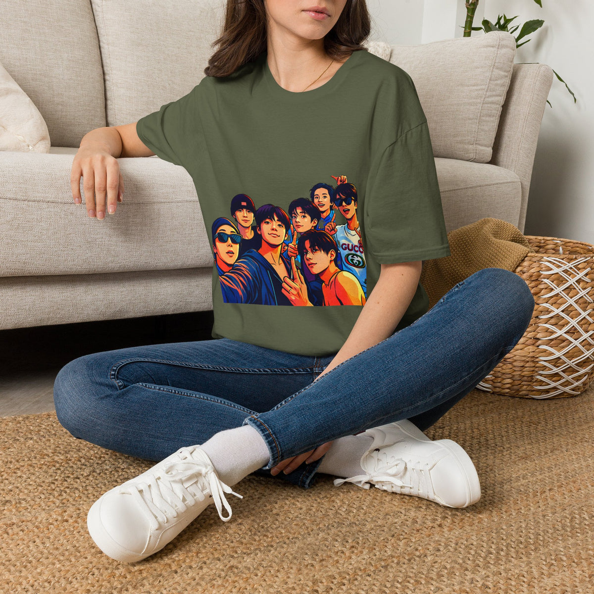 BTS K-Pop Group Photo T-Shirt — Colorful Band Portrait Tee