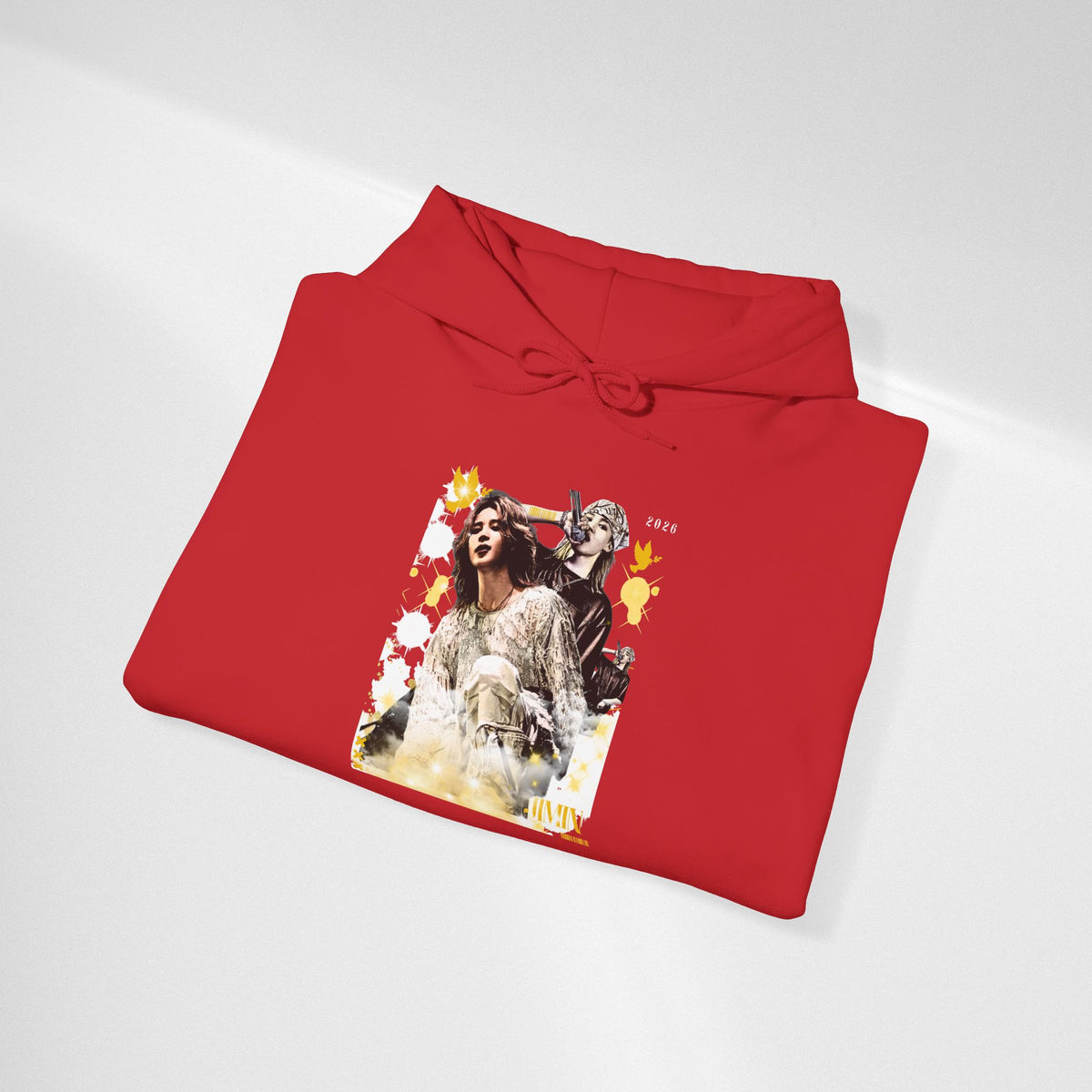 Jimin 95 Hoodie — K-Pop Fan Pullover with Photo Collage Front & Graphic Back