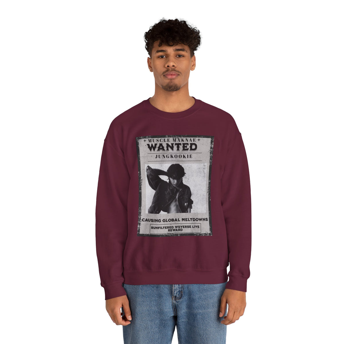 Wanted Poster Crewneck Sweatshirt — Vintage 'Wanted' Graphic Pullover