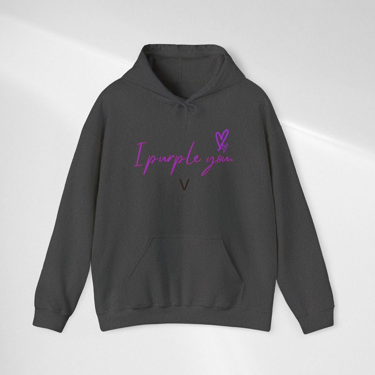 I Purple You Hoodie — K-Pop BTS Inspired Heart Script Sweatshirt