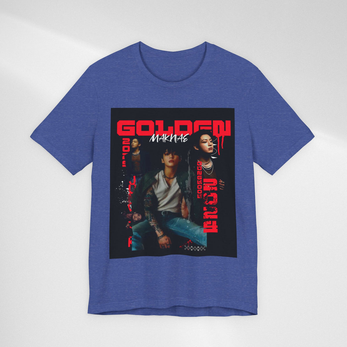 Jungkook Graphic Tee — Golden (Red Text)