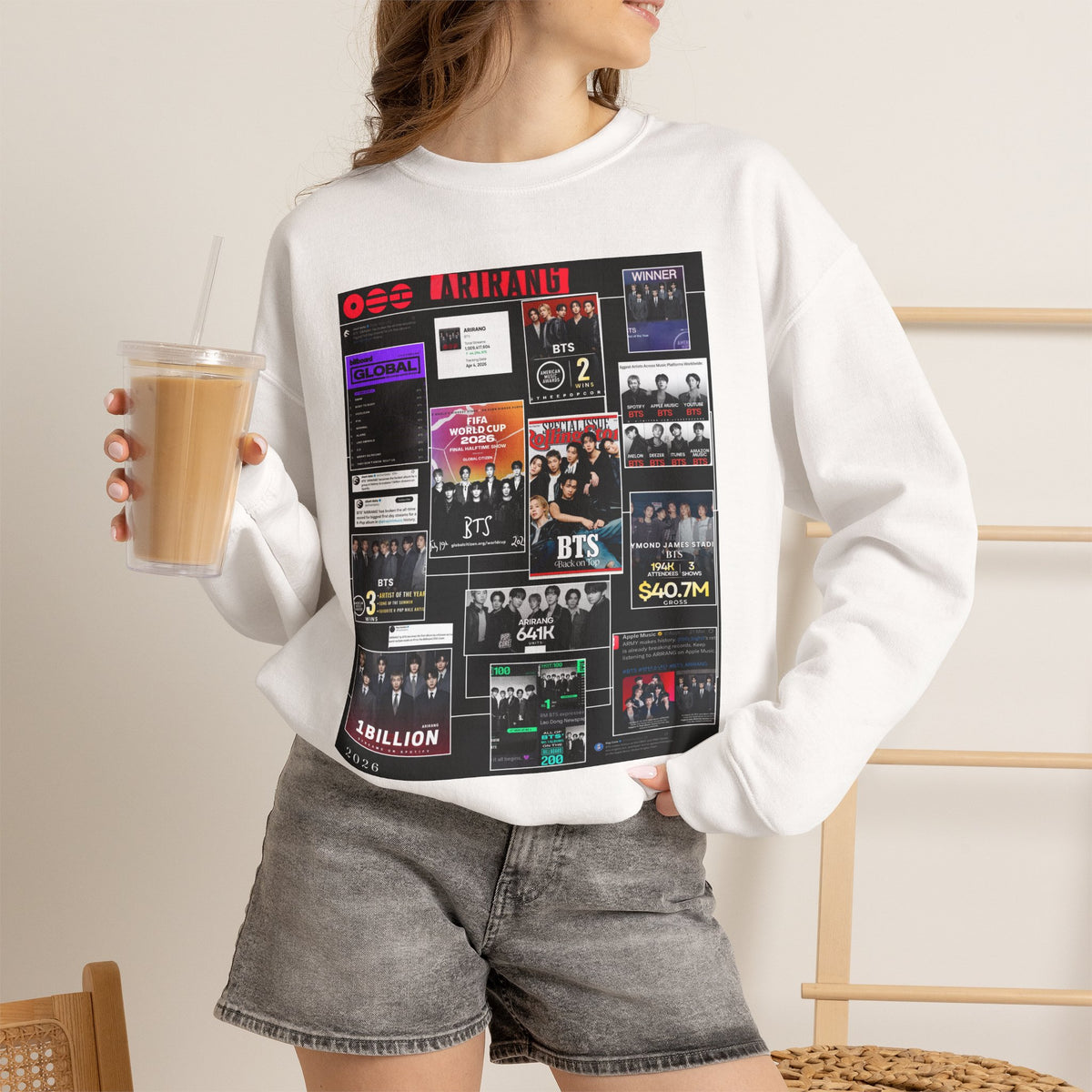 Collage Graphic Sweatshirt — BTS Moments Photo Montage Crewneck