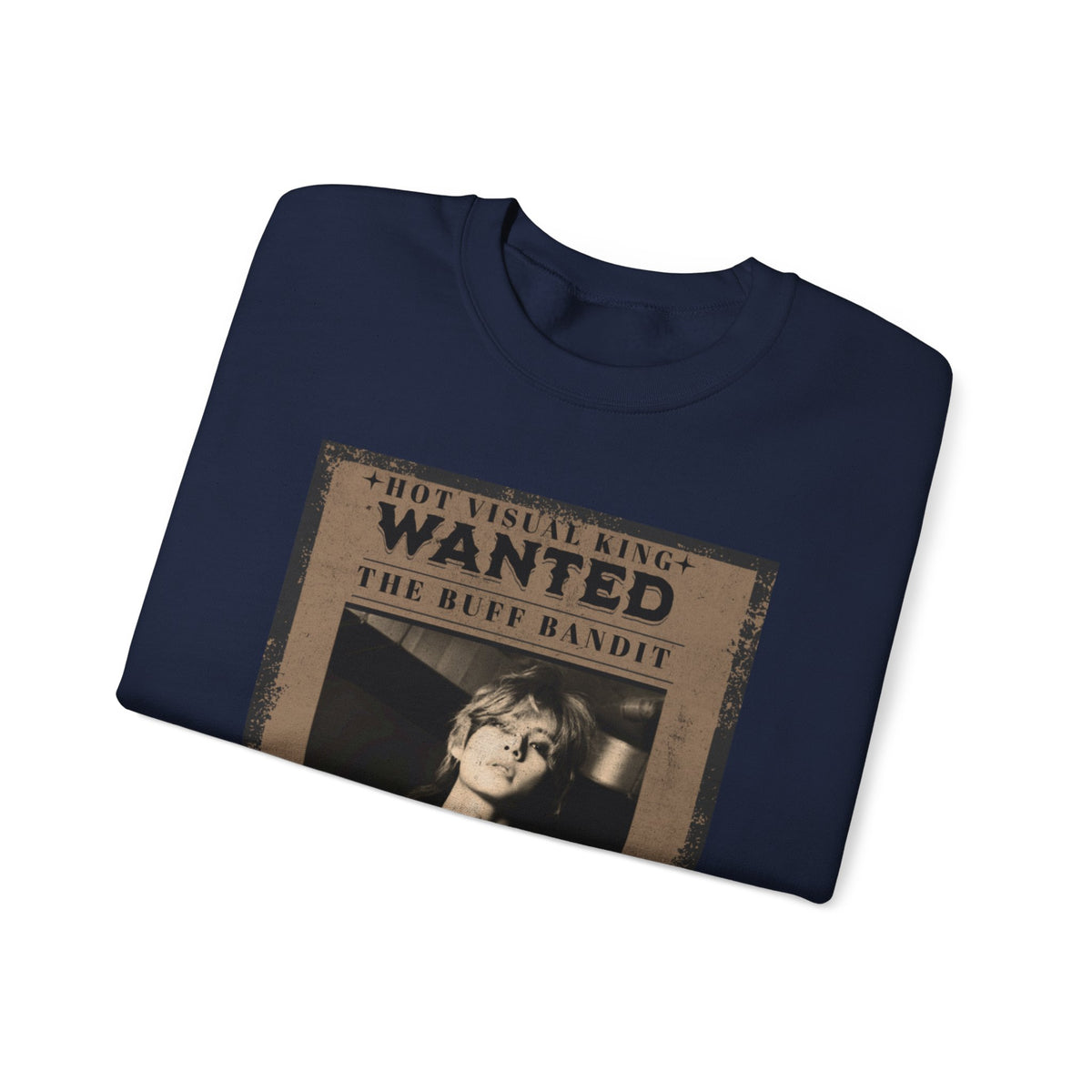 Wanted Poster Crewneck Sweatshirt — Vintage 'Buff Bandit' Graphic