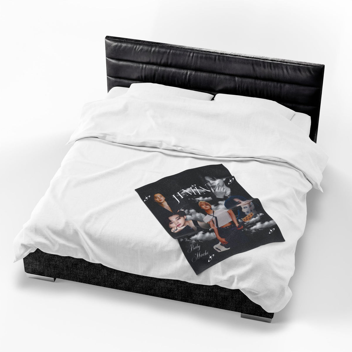 Velveteen Plush Blanket — Jimin Photo Collage Fleece Throw