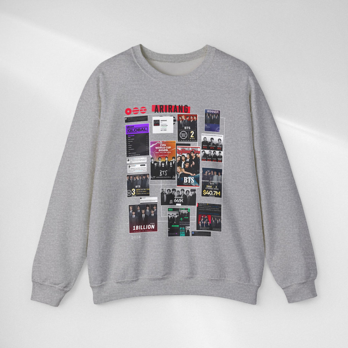 BTS Collage Graphic Crewneck Sweatshirt — Music Poster Design