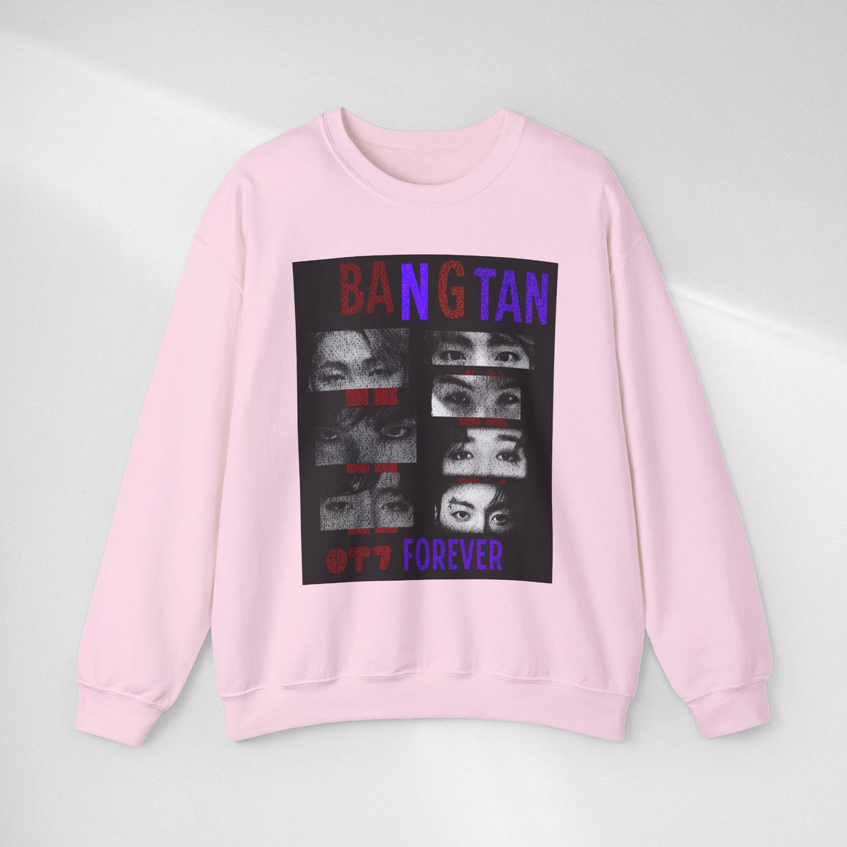 Bangtan Eyes Graphic Sweatshirt — K-Pop Fan Crewneck ("BANGTAN 07 FOREVER")