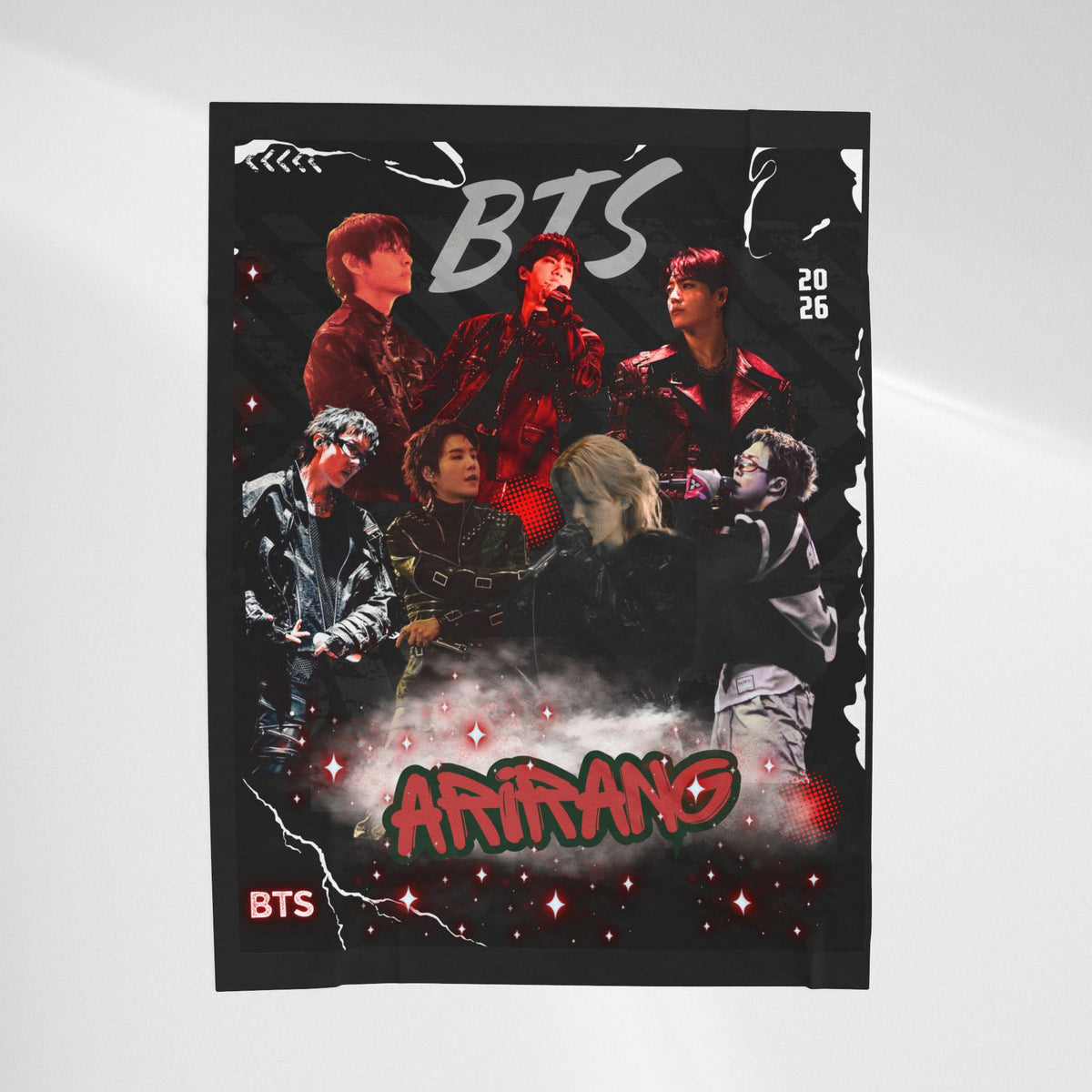 Velveteen Plush Blanket — BTS 'Arirang' Concert Collage Throw