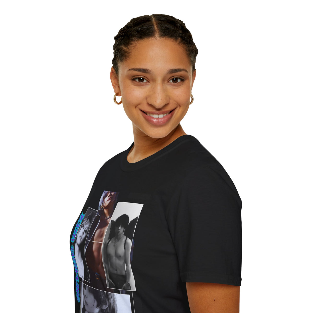 V Photo Collage Tee — Retro K-Pop Inspired Graphic T-Shirt