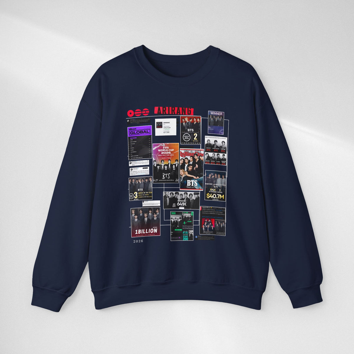 BTS Collage Graphic Crewneck Sweatshirt — Music Poster Design