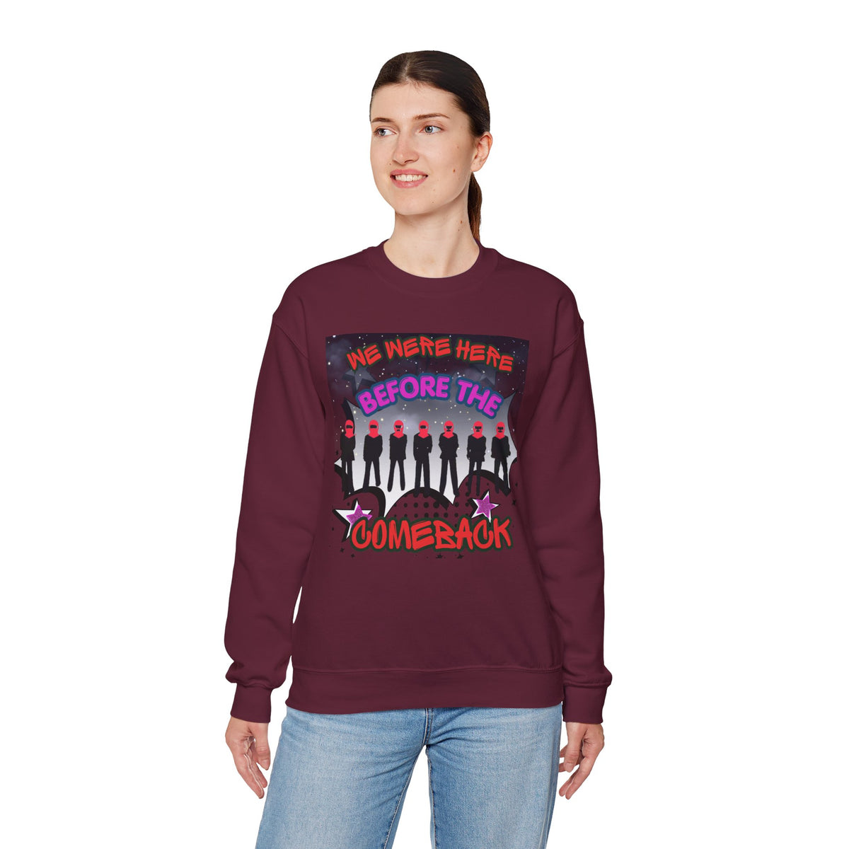 Crewneck Sweatshirt — BTS  the Comeback” Retro Pop Graphic