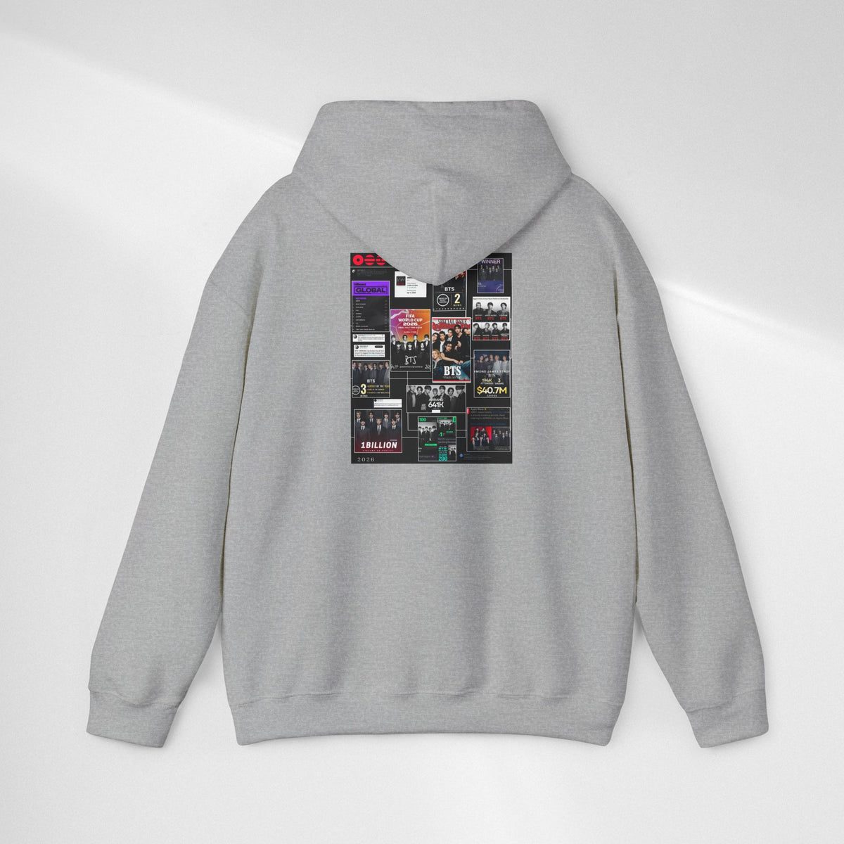 BTS Collage Hoodie — Retro Music Posters Graphic Sweatshirt