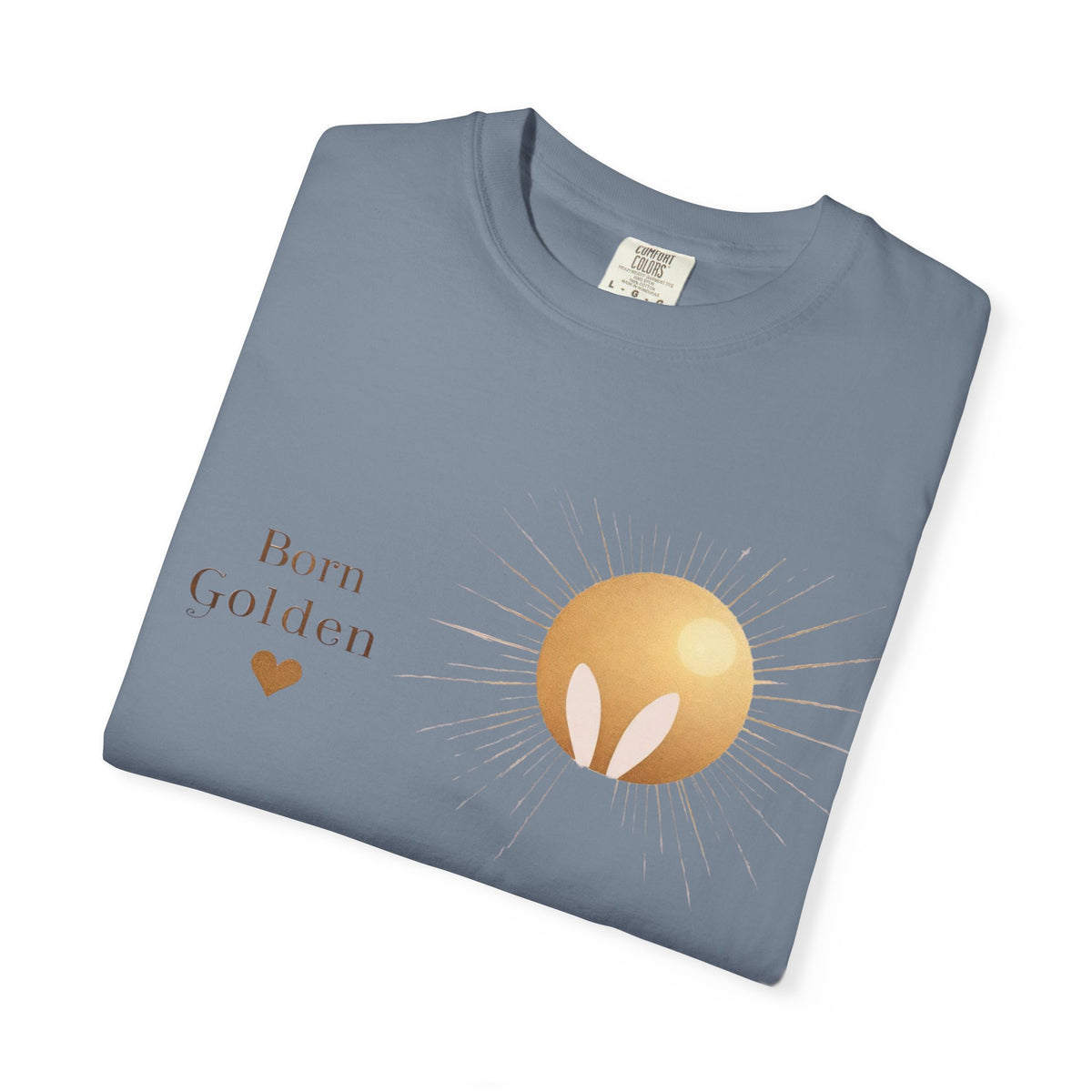 JK Born Golden Tee — Minimal Sun Badge Graphic T-Shirt