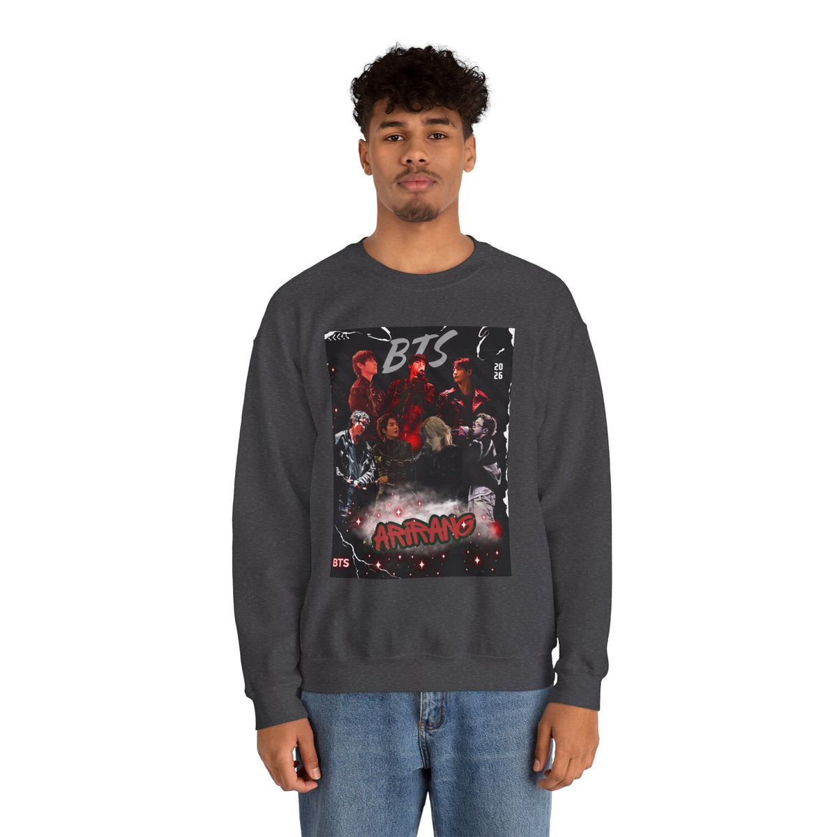 K-Pop Graphic Crewneck Sweatshirt — BTS Aesthetic Fan Design