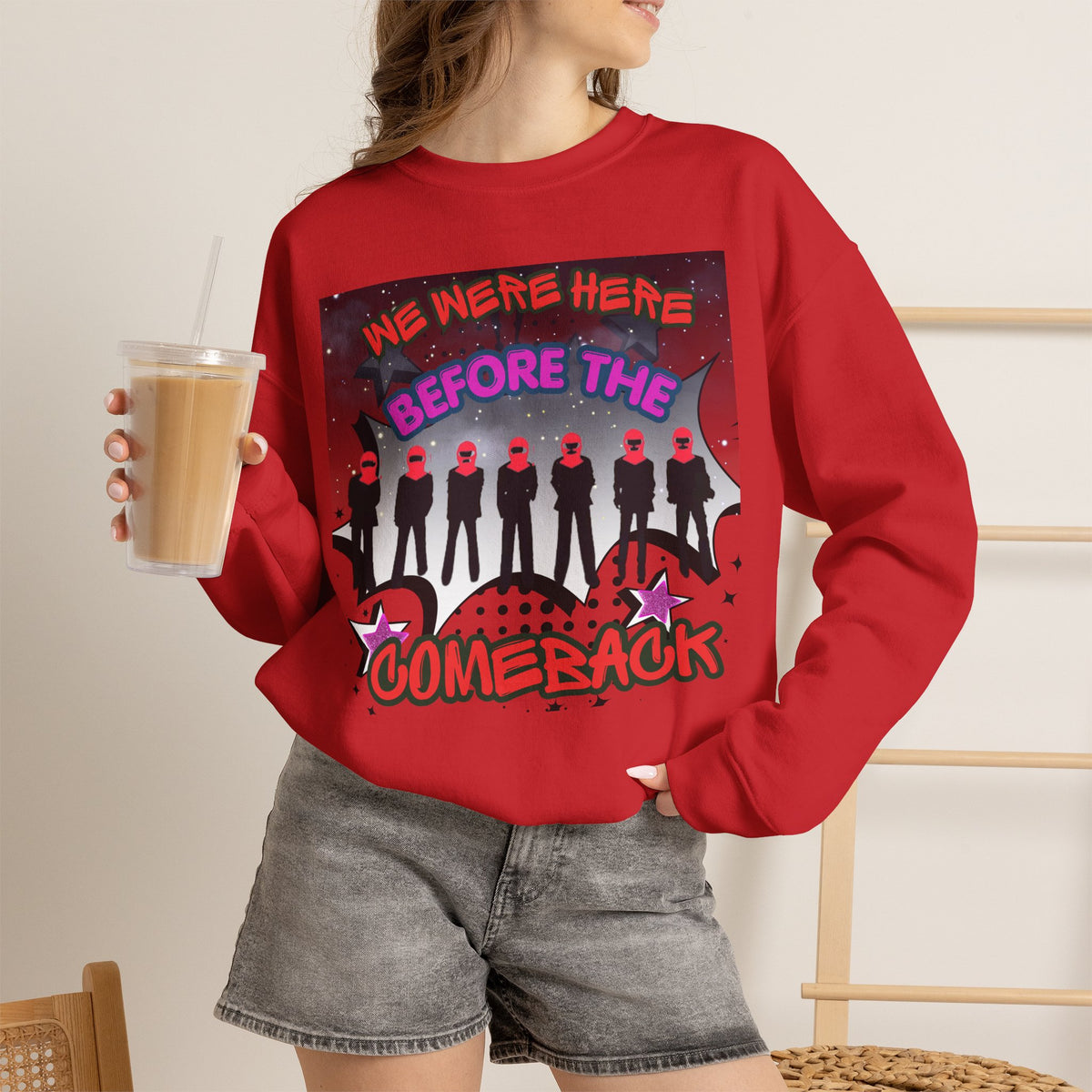 Crewneck Sweatshirt — BTS  the Comeback” Retro Pop Graphic