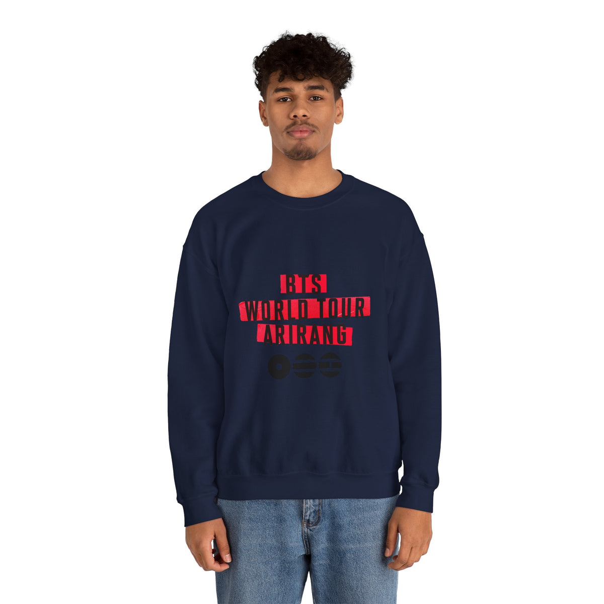 BTS ARMY Crewneck Sweatshirt — “BTS World Tour Arirang” Front & “Army Forever Bangtan Forever” Back