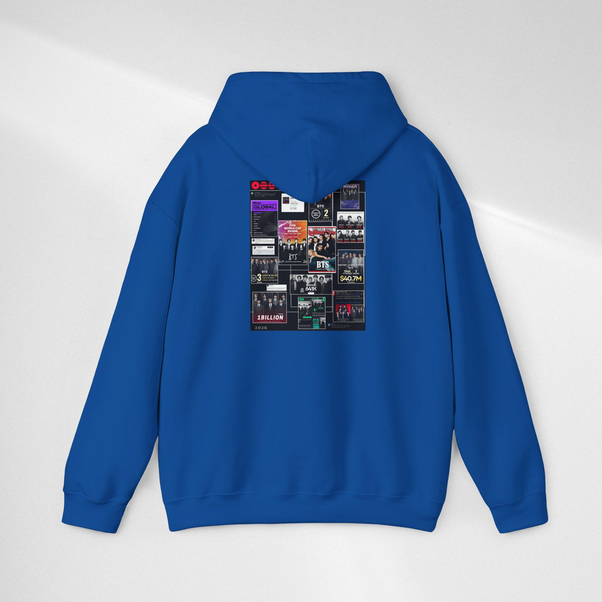 BTS Collage Hoodie — Retro Music Posters Graphic Sweatshirt