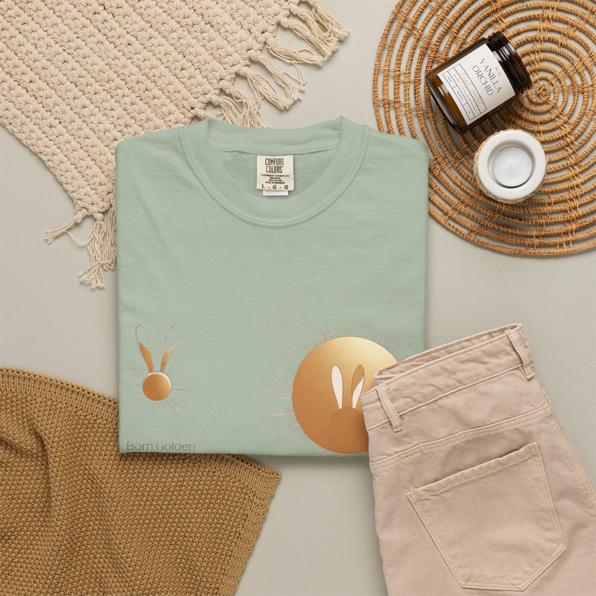 JK Gold Bunny Minimalist T-Shirt