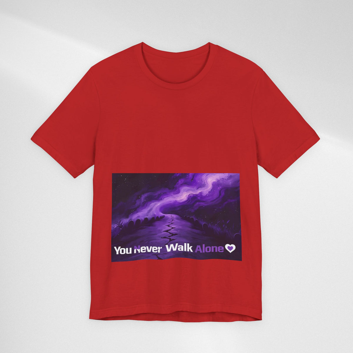 You Never Walk Alone Tee — Purple Nebula Graphic T-Shirt