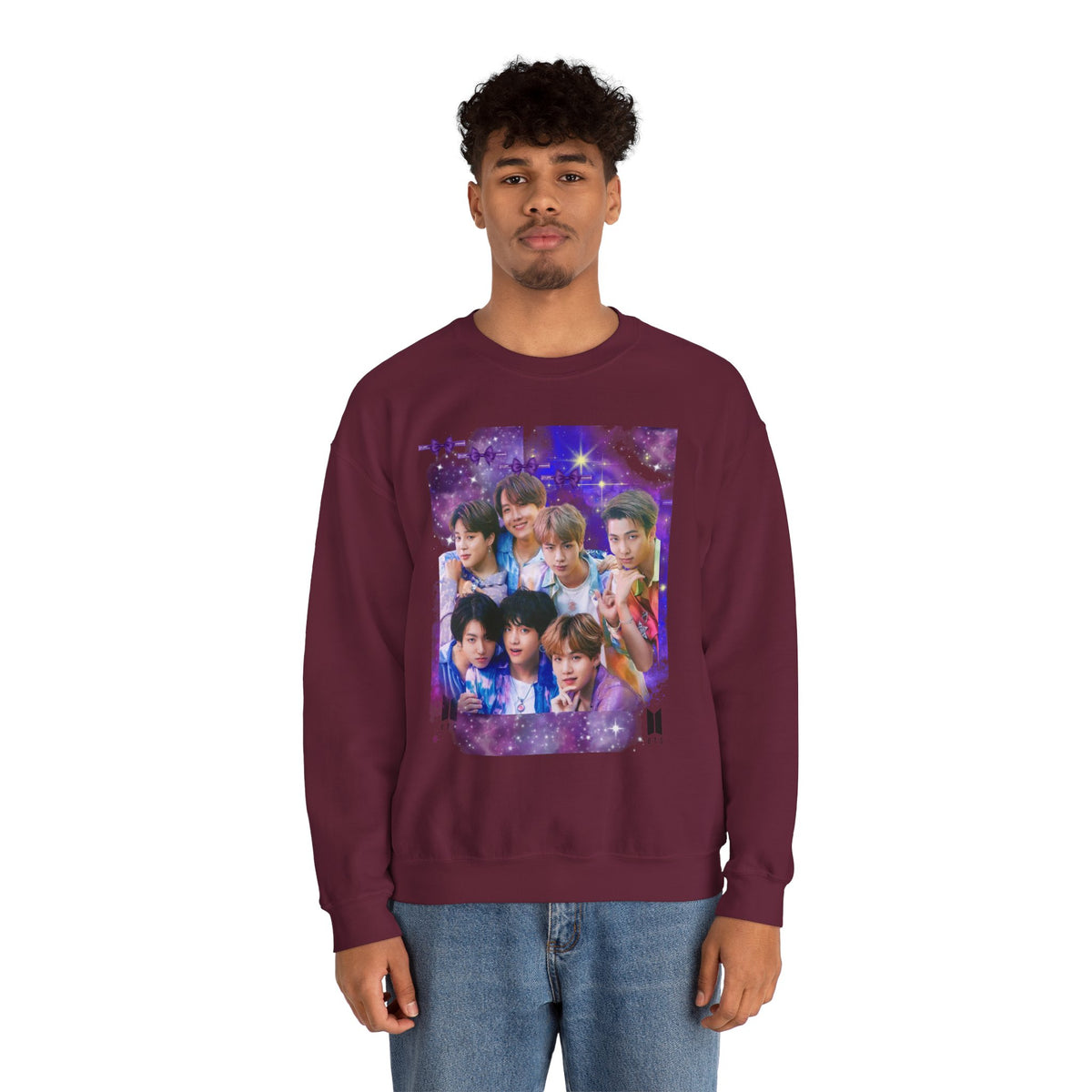 BTS Group Photo Crewneck Sweatshirt — Purple Star Aesthetic