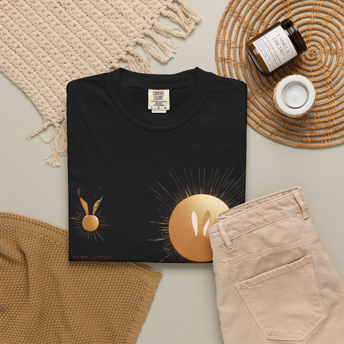JK Gold Bunny Minimalist T-Shirt