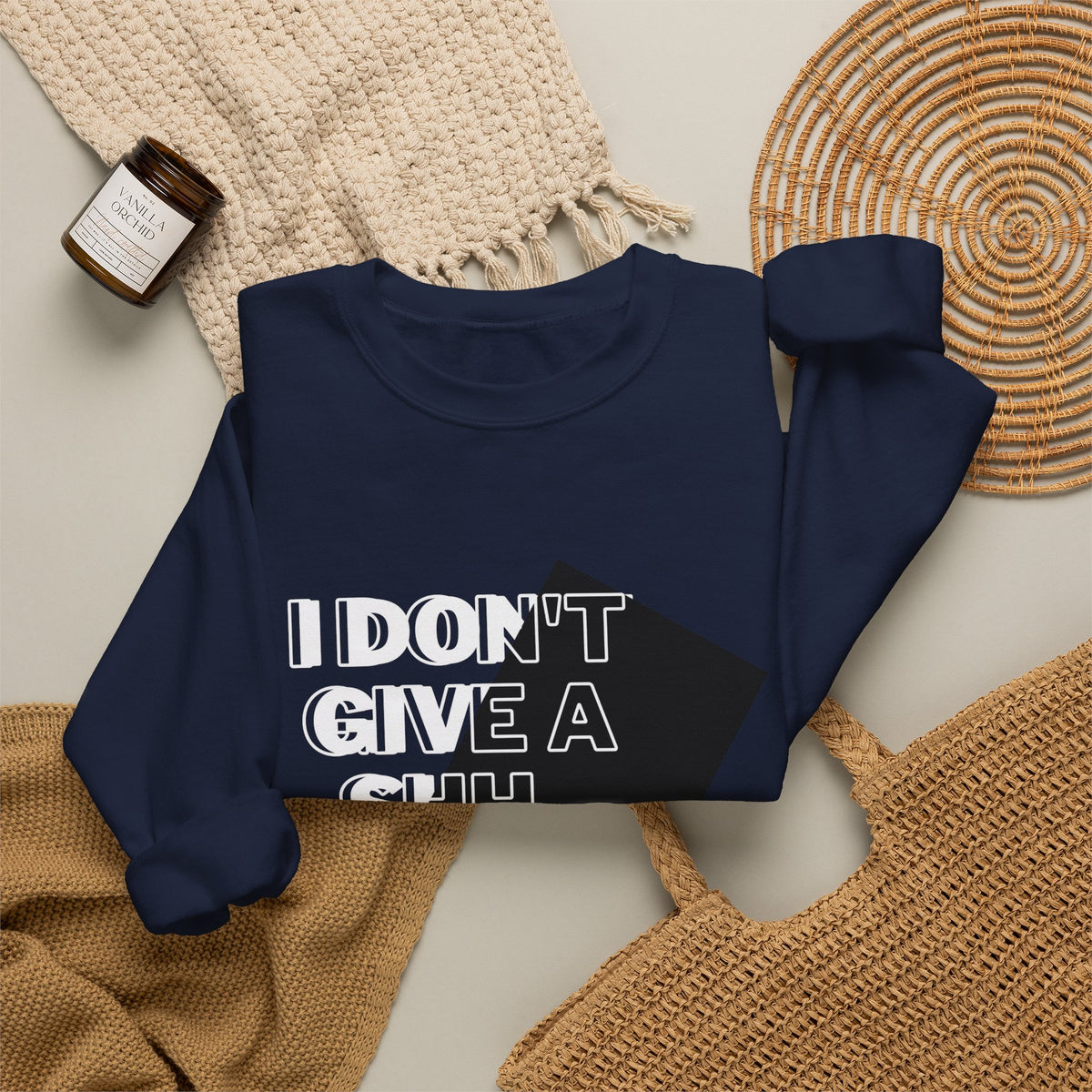 Suga Fan Crewneck Sweatshirt — "I Don't Give A Shh... Suga" Graphic