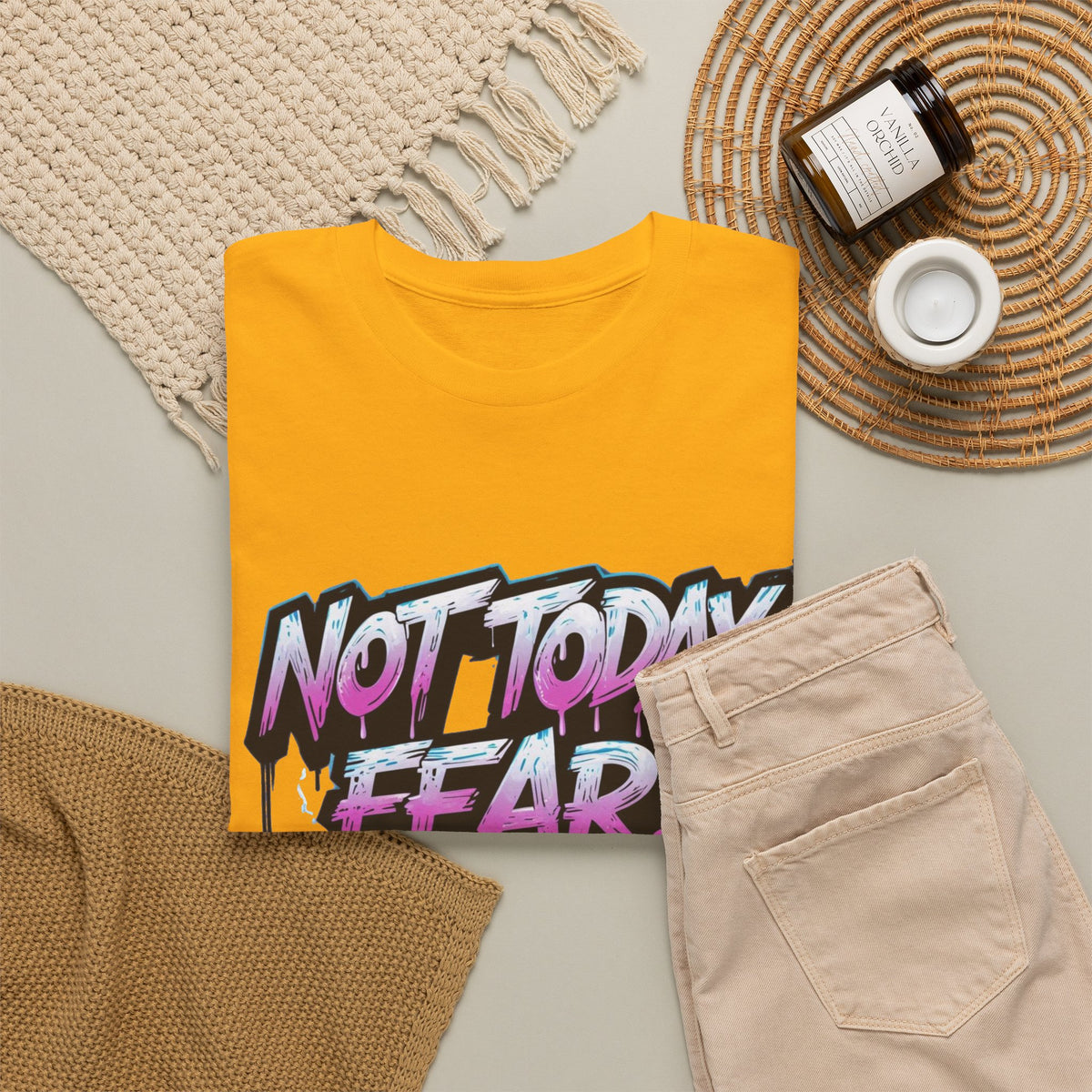 Not Today Fear! Graphic Tee — BTS  Motivational Streetwear