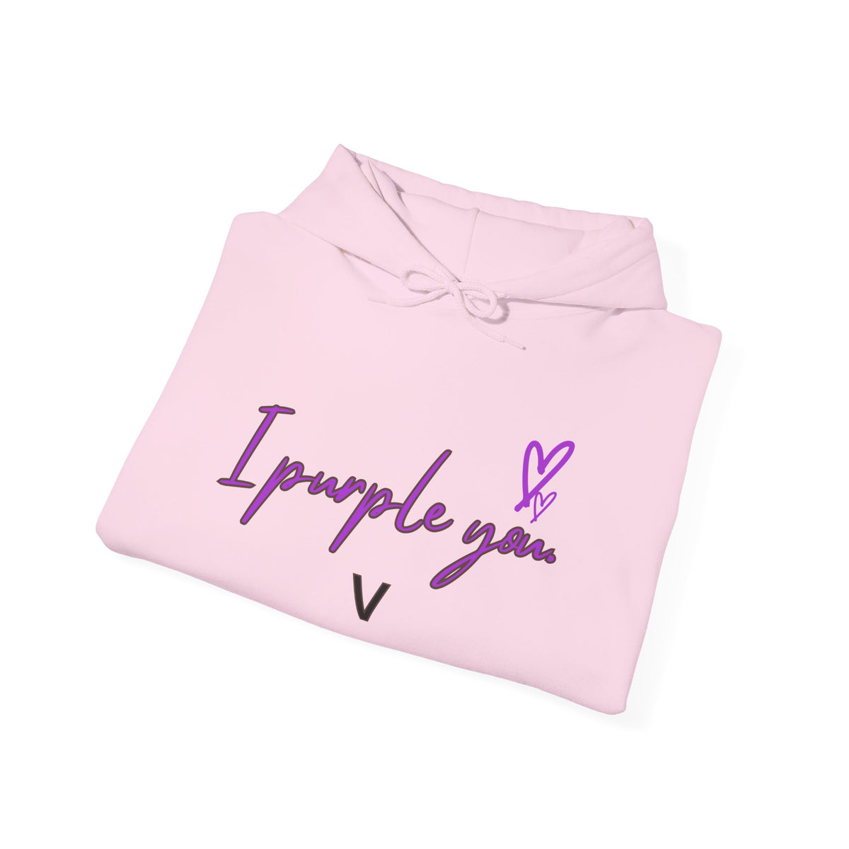 I Purple You Hoodie — K-Pop BTS Inspired Heart Script Sweatshirt
