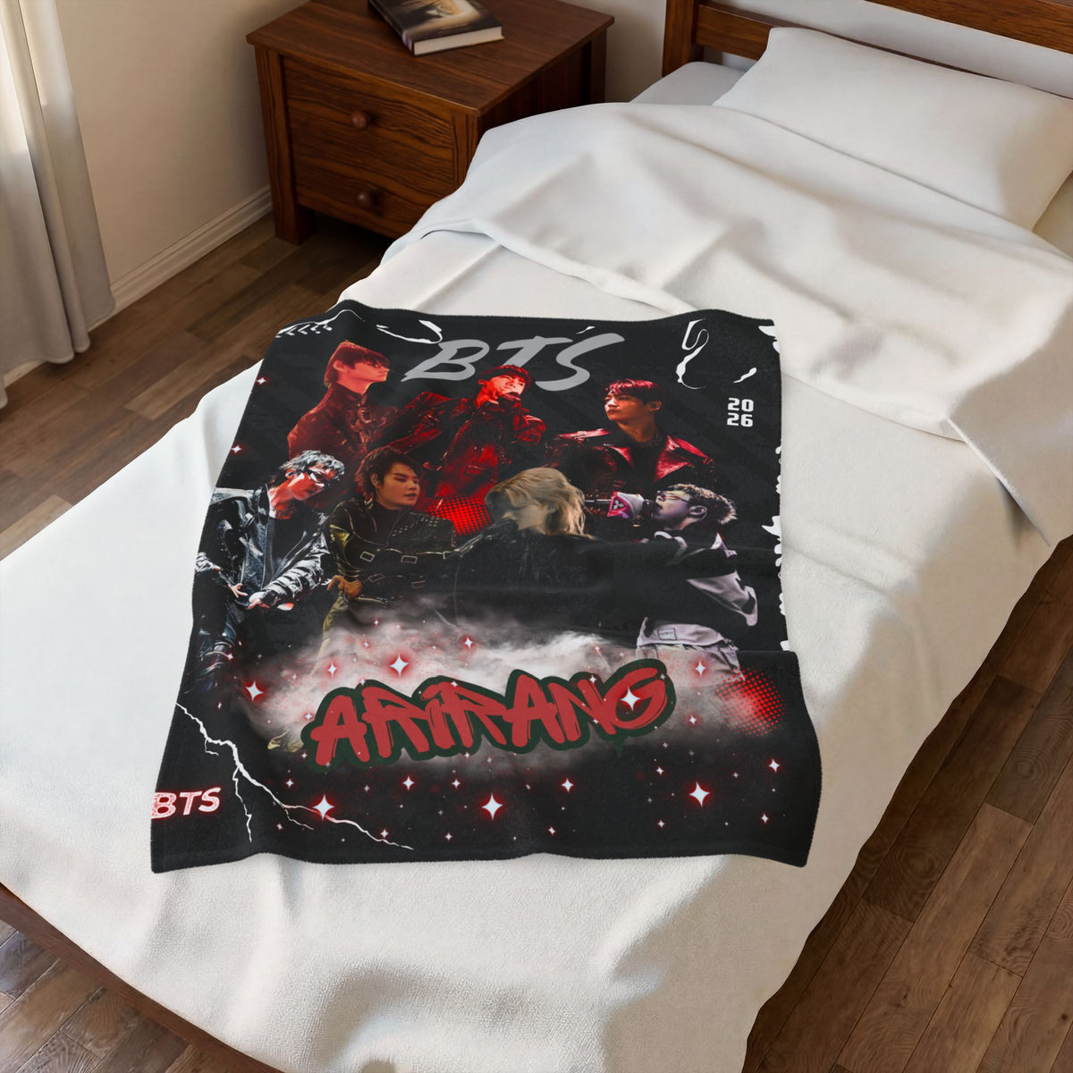 Velveteen Plush Blanket — BTS 'Arirang' Concert Collage Throw