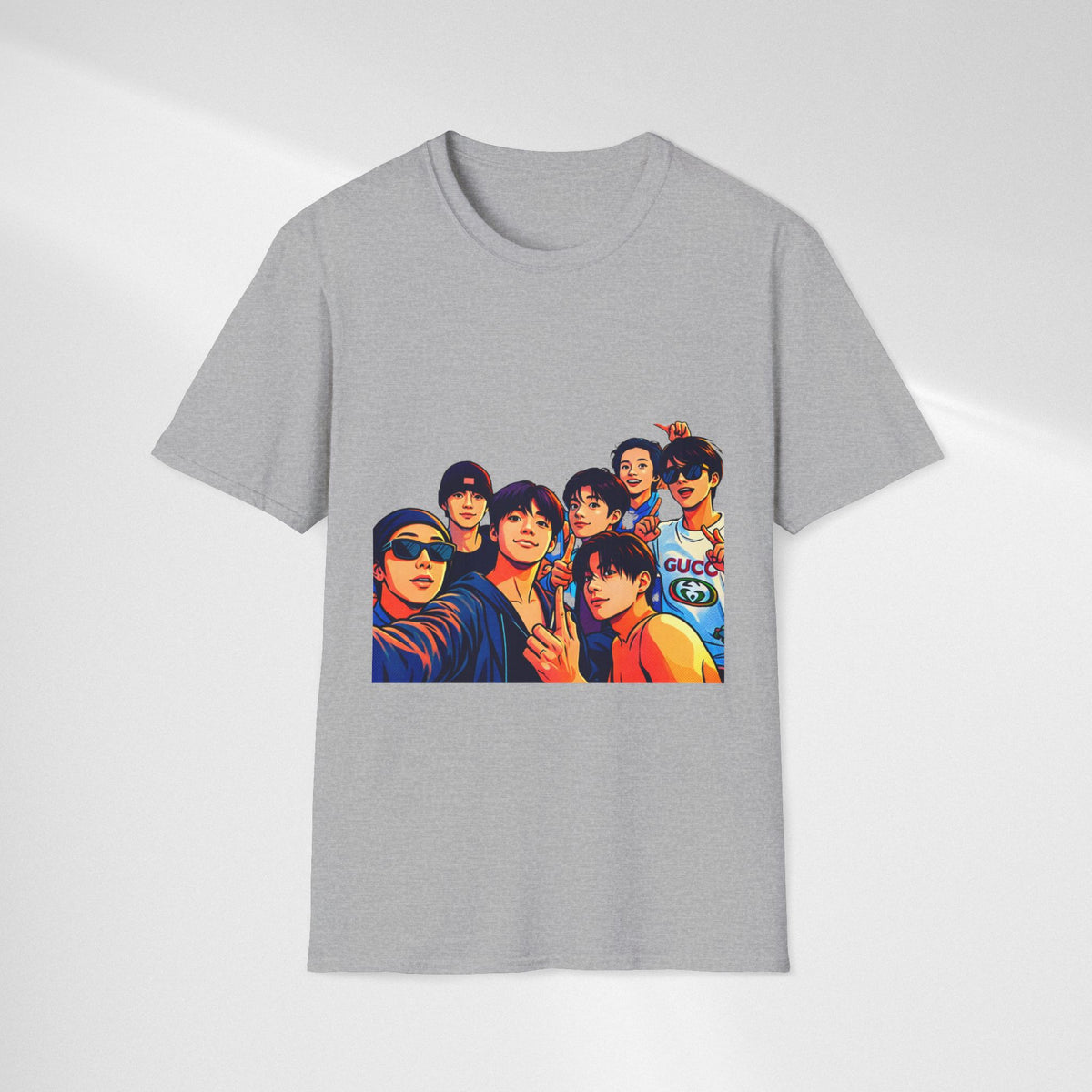 BTS K-Pop Group Photo T-Shirt — Colorful Band Portrait Tee
