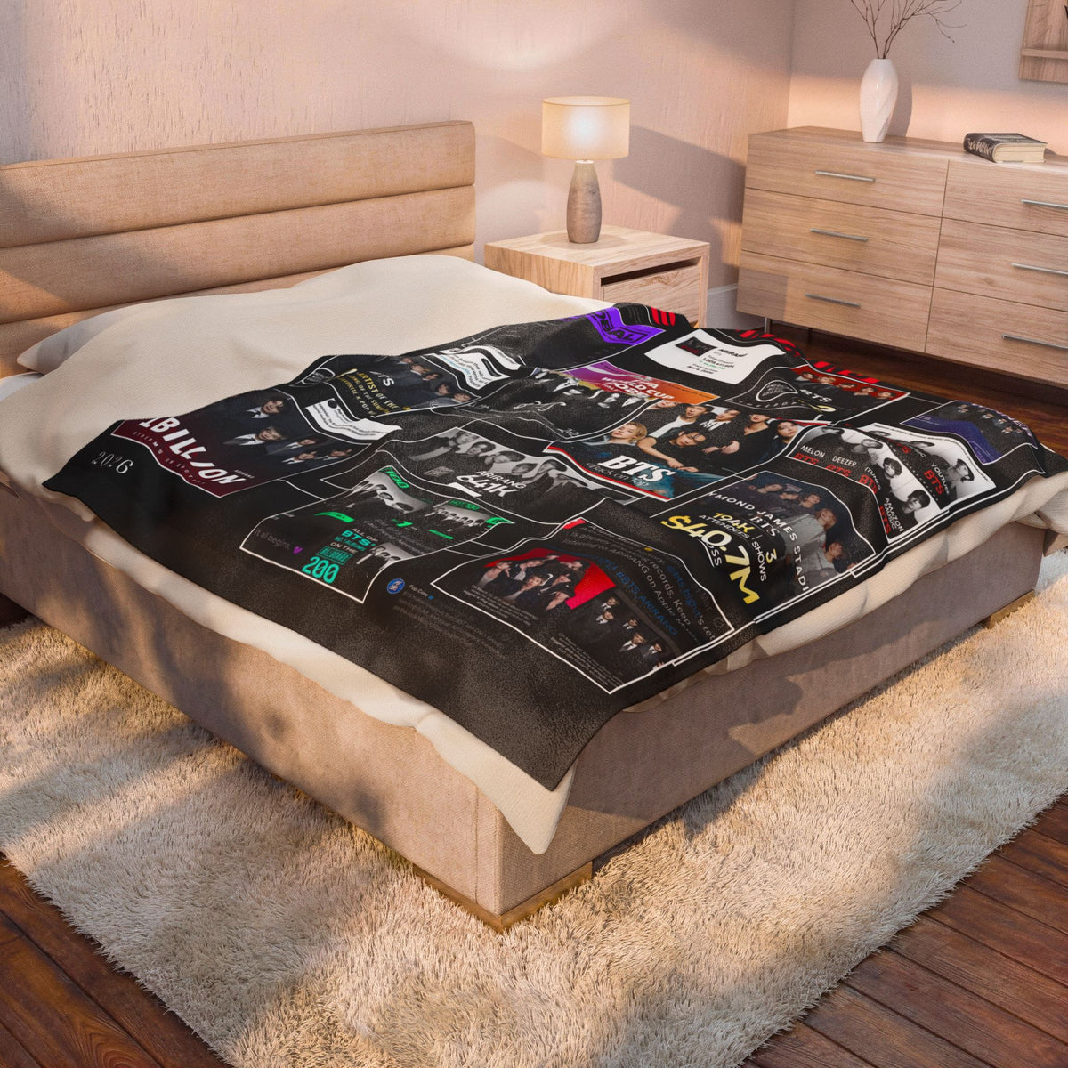 Plush Blanket — BTS Collage Velveteen Throw