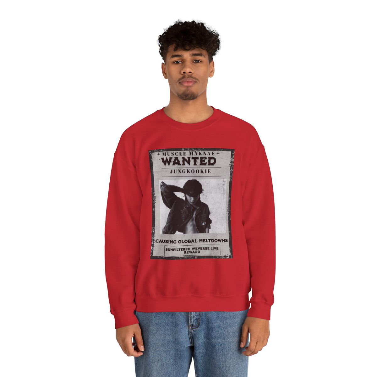 Wanted Poster Crewneck Sweatshirt — Vintage 'Wanted' Graphic Pullover