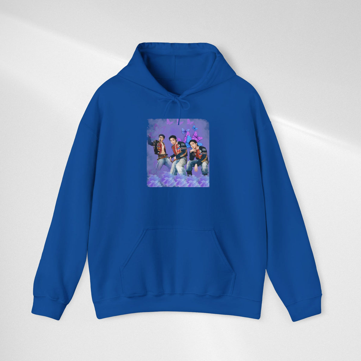 JHOPE Photo Hoodie — Purple Watercolor Floral Crew Sweatshirt
