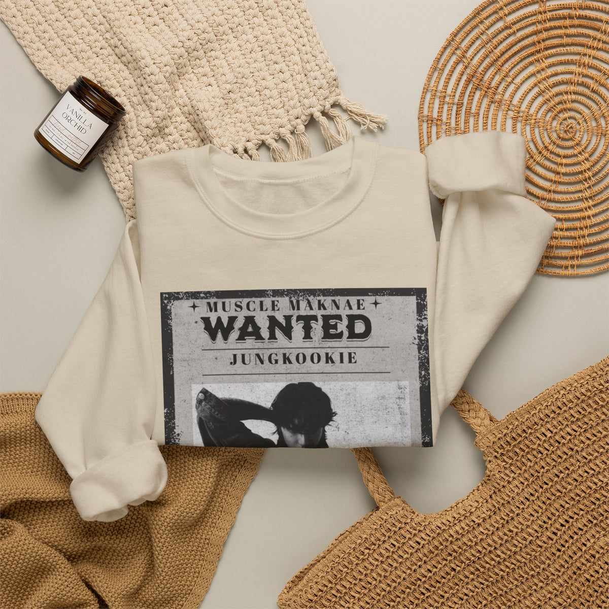Wanted Poster Crewneck Sweatshirt — Vintage 'Wanted' Graphic Pullover