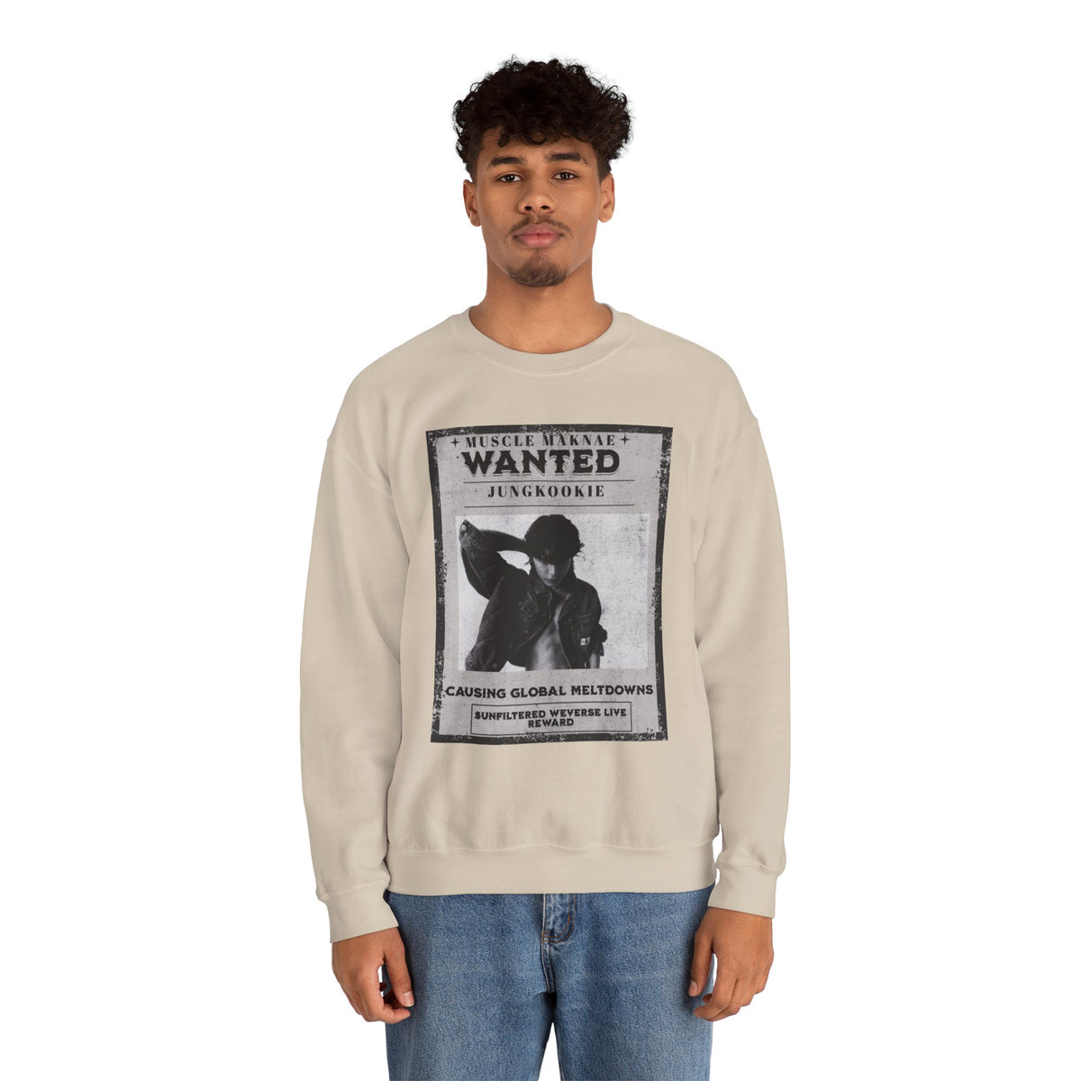 Wanted Poster Crewneck Sweatshirt — Vintage 'Wanted' Graphic Pullover