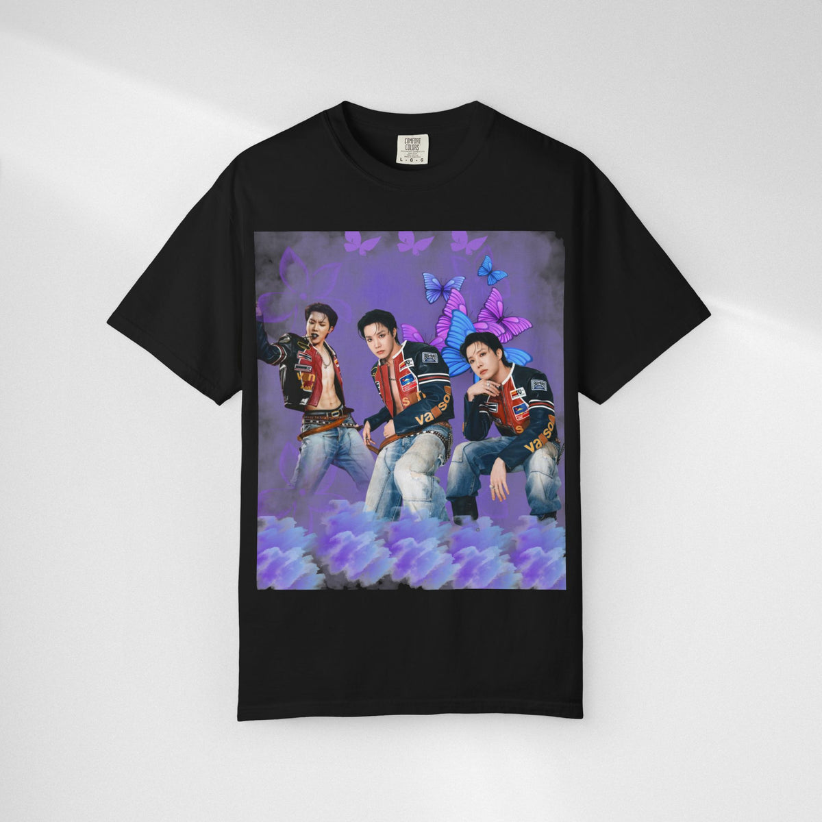 JHOPE Graphic T-Shirt — Purple Floral Portrait Tee