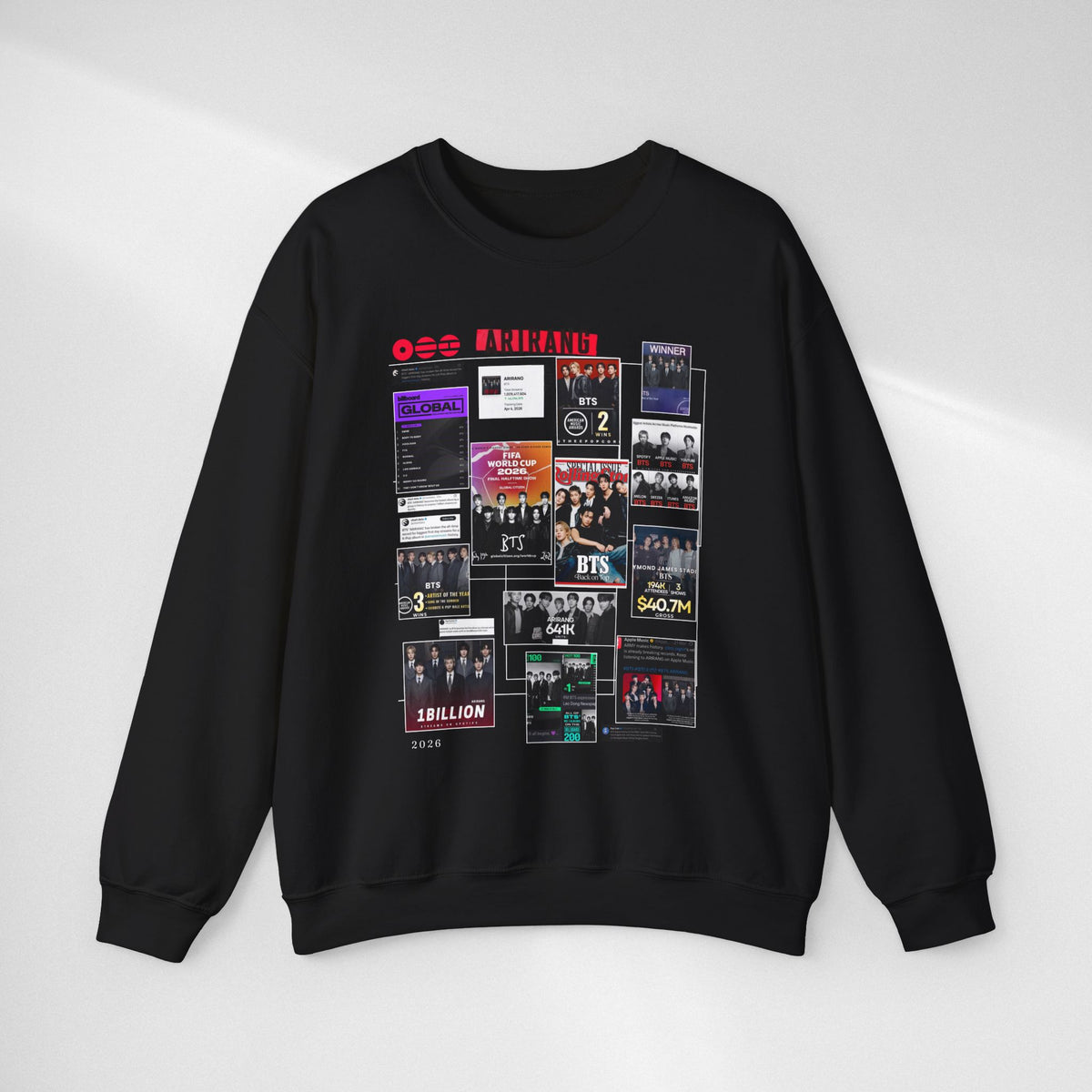 BTS Collage Graphic Crewneck Sweatshirt — Music Poster Design