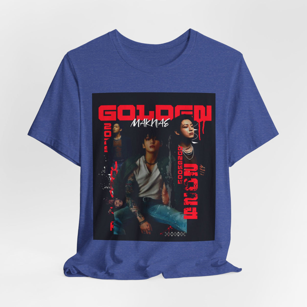 Jungkook Graphic Tee — Golden (Red Text)