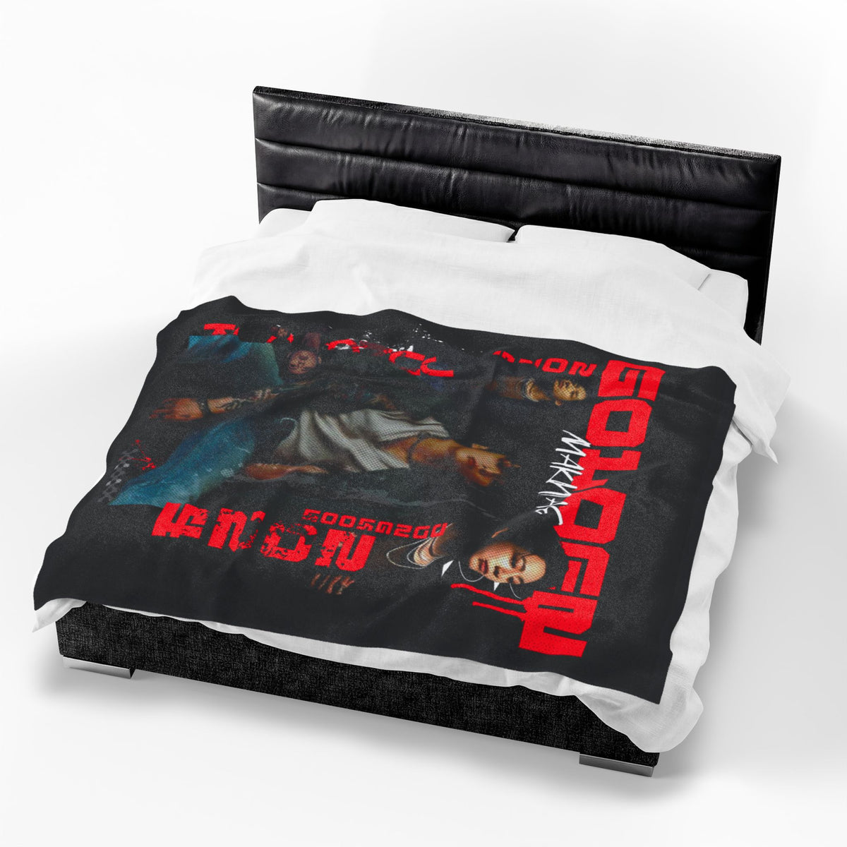 Jungkook Band Velveteen Plush Blanket – 'Golden' Graphic Throw