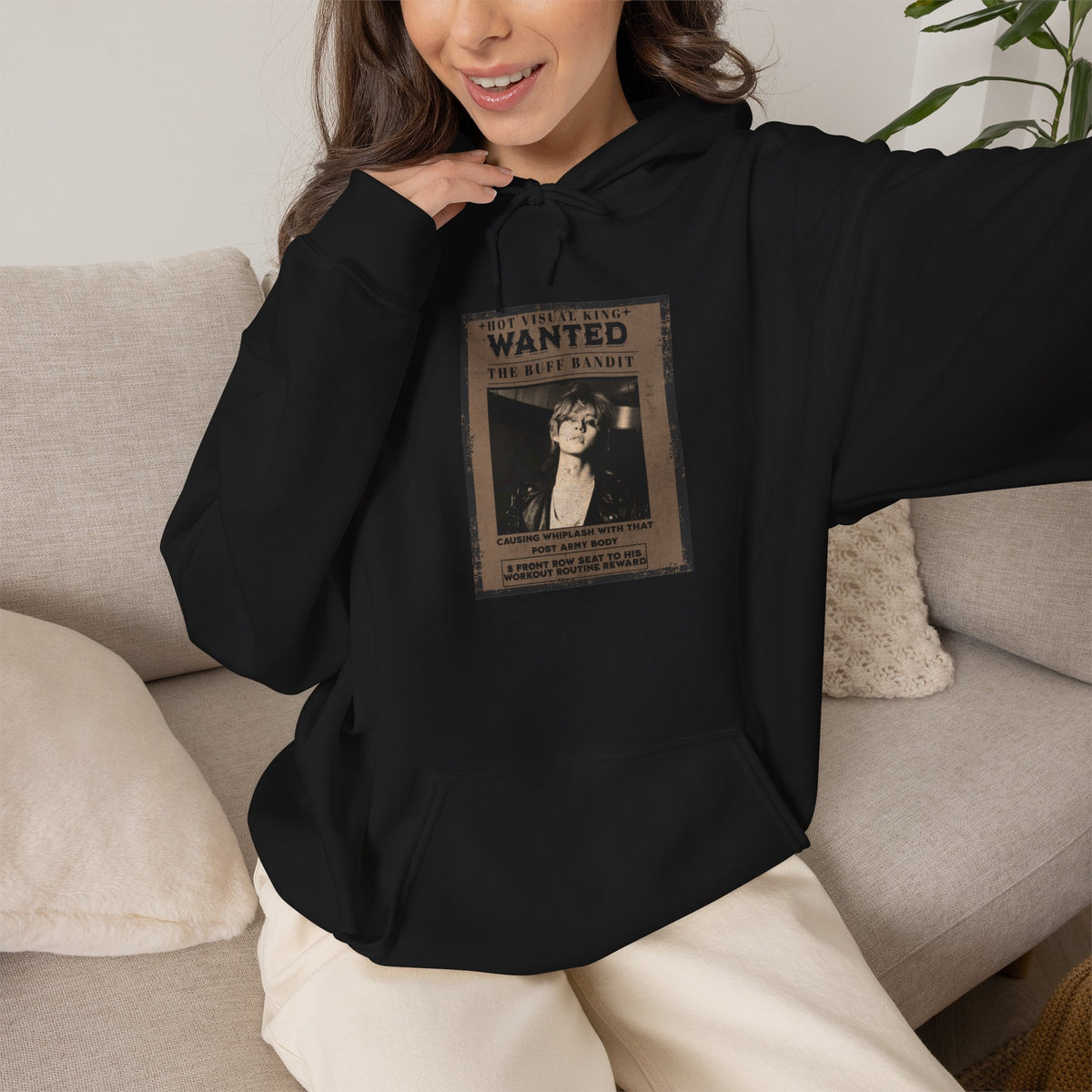 Vintage 'WANTED' Poster Hoodie — Retro V Design