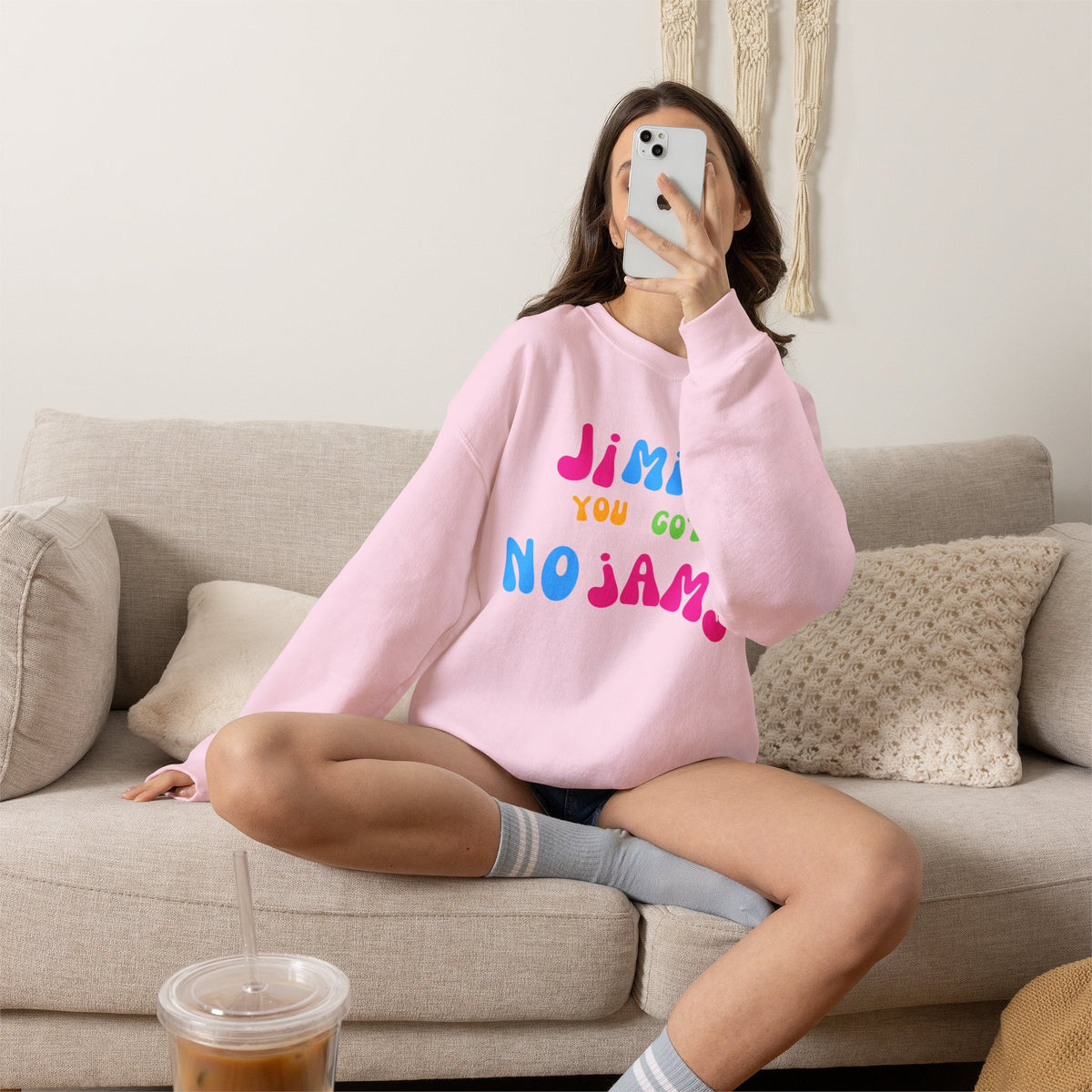 Crewneck Sweatshirt — "JIMIN You Got No Jams" Colorful K-Pop Fan Pullover