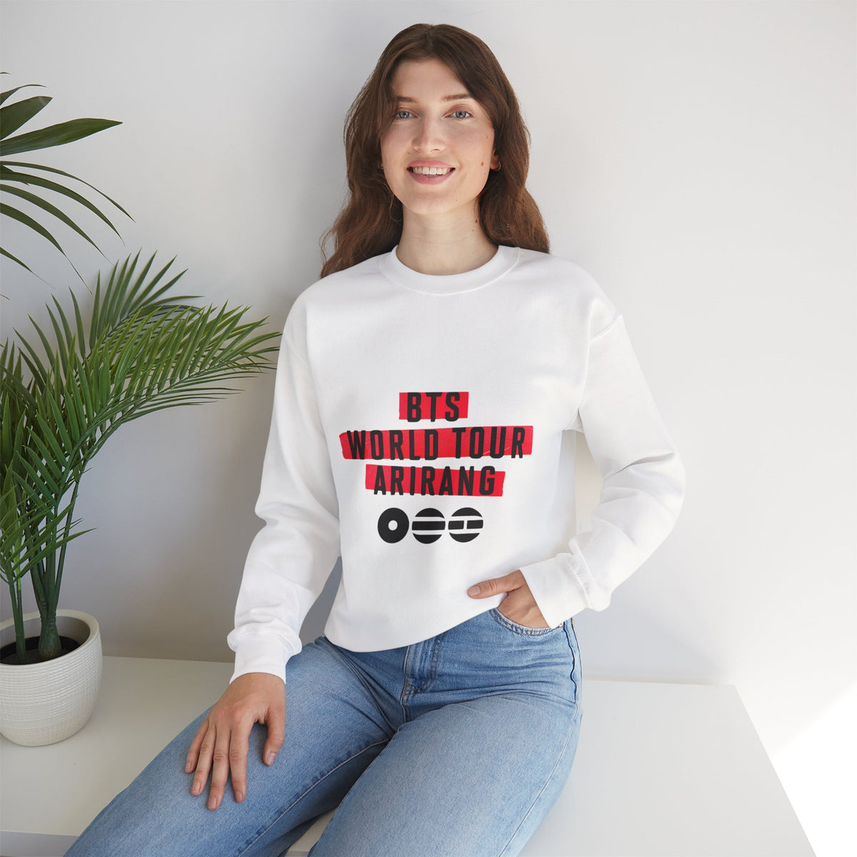 BTS ARMY Crewneck Sweatshirt — “BTS World Tour Arirang” Front & “Army Forever Bangtan Forever” Back